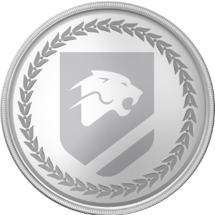 silver award with pact logo in middle